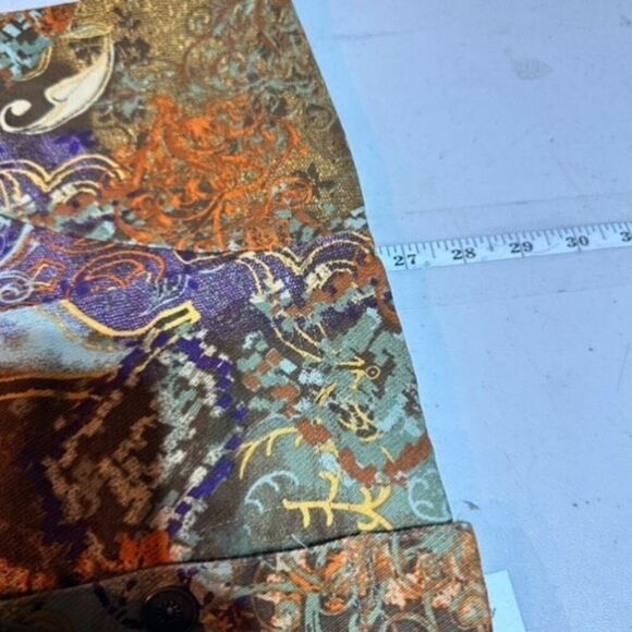 Chico's Women's Patchwork Blazer Jacket Size 1X  xL Scrolls Paisley Fall‎ Brown - Picture 14 of 14